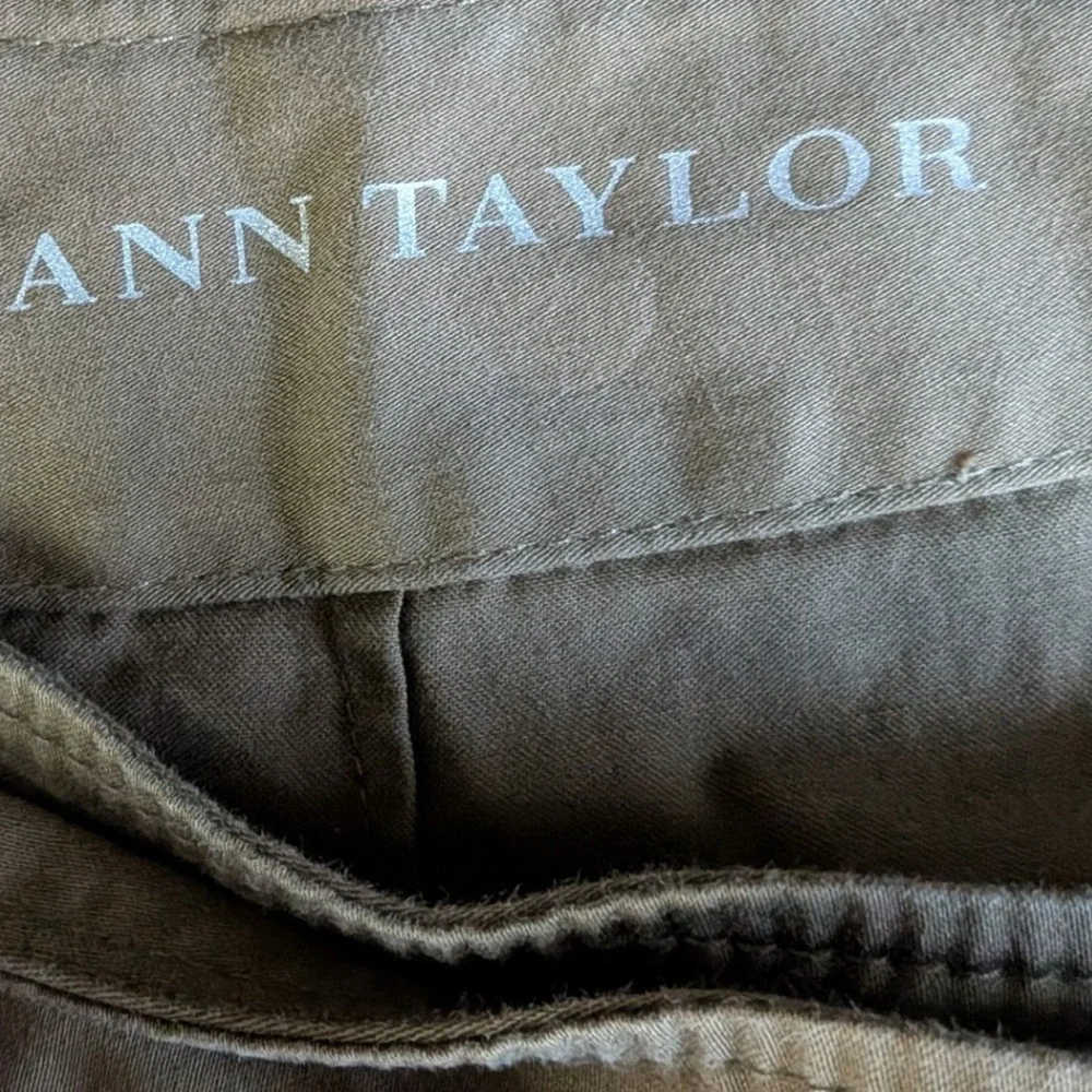 Ann Taylor‎ Khaki Button Front A-Line Skirt Women's Approx Size 6 Office Preppy